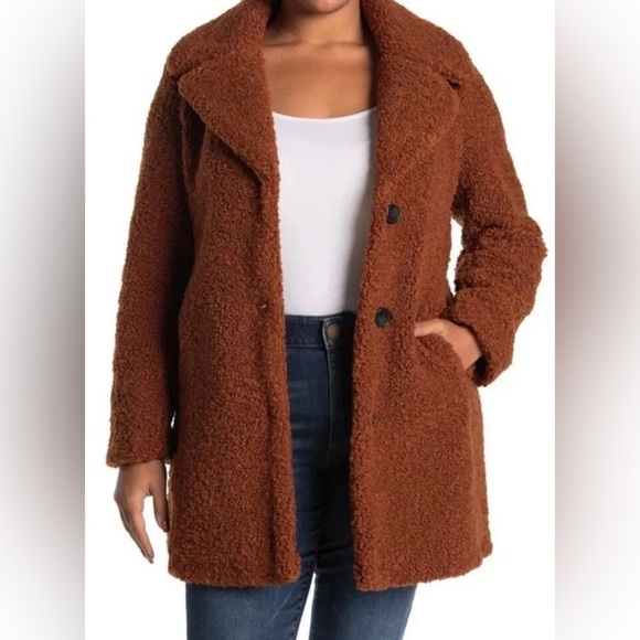 Sam Edelman Rust Orange/Brown Teddy Jacket Size XS - Picture 1 of 7